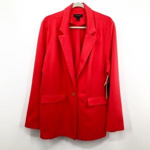 HALOGEN Red Bloom Pocket Blazer